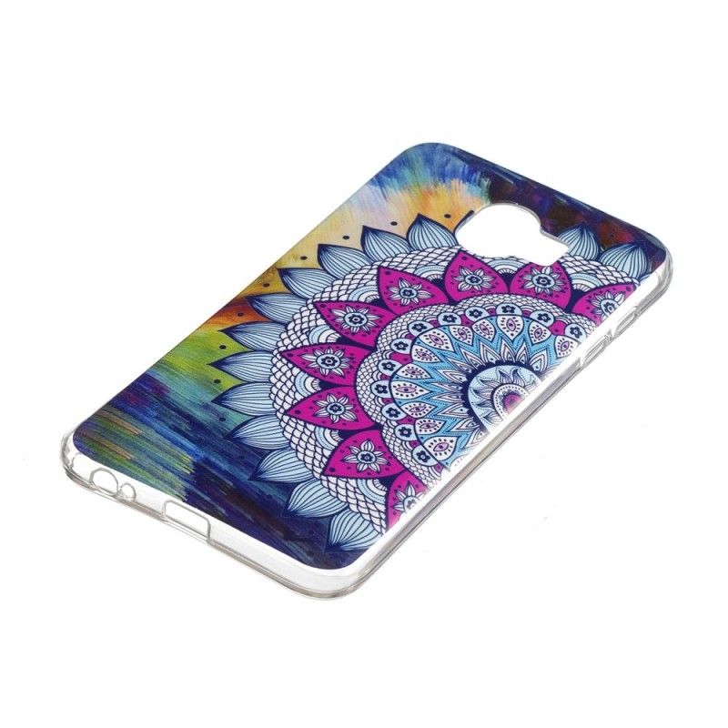 Hülle Samsung Galaxy J6 Handyhülle Fluoreszierendes Farbiges Mandala