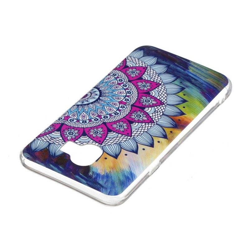 Hülle Samsung Galaxy J6 Handyhülle Fluoreszierendes Farbiges Mandala