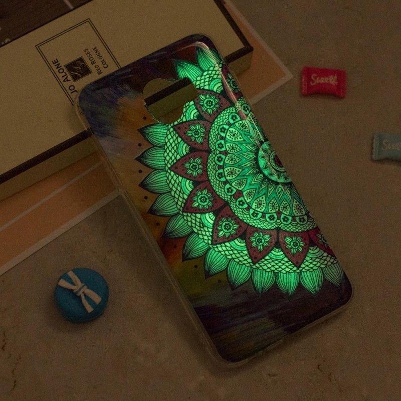 Hülle Samsung Galaxy J6 Handyhülle Fluoreszierendes Farbiges Mandala