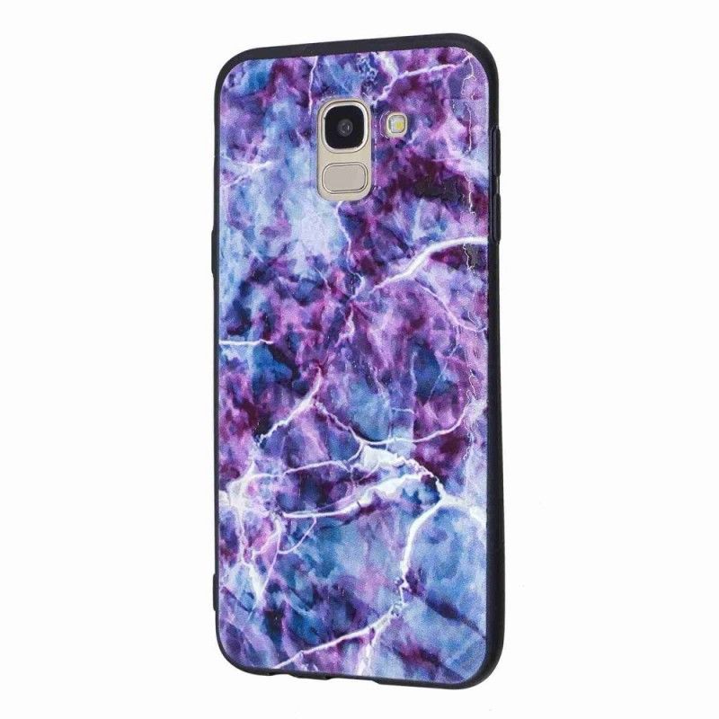 Hülle Samsung Galaxy J6 Handyhülle Lila Marmor