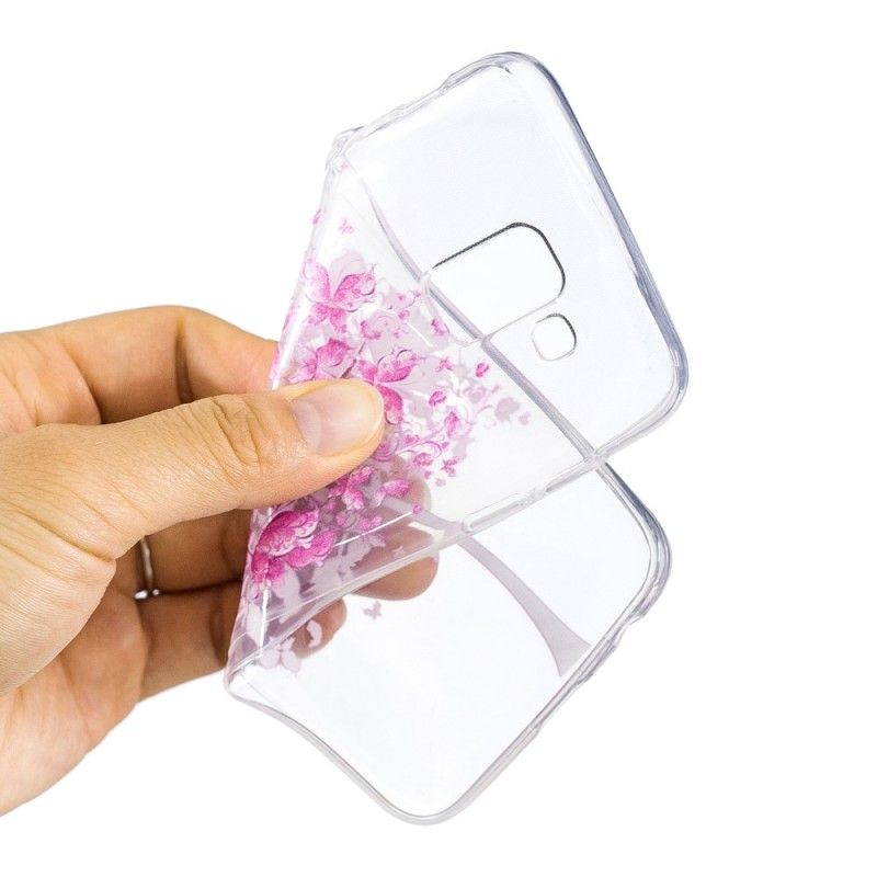 Hülle Samsung Galaxy J6 Transparenter Schmetterlingsbaum