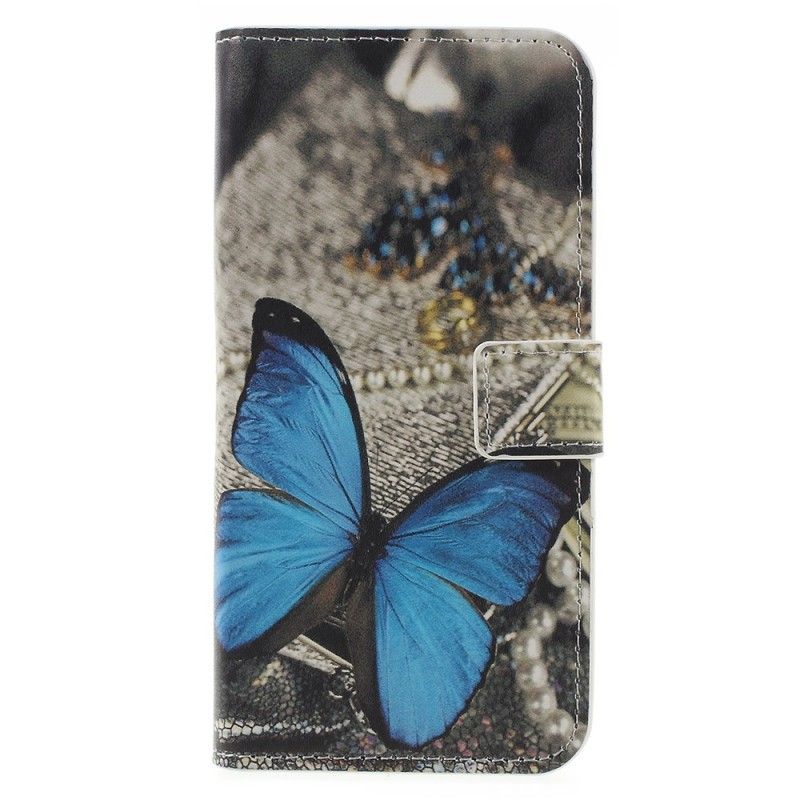 Lederhüllen Für Samsung Galaxy J6 Blauer Schmetterling