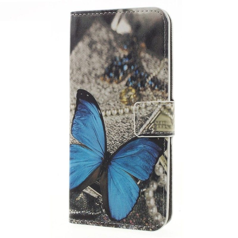 Lederhüllen Für Samsung Galaxy J6 Blauer Schmetterling