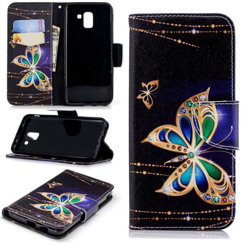 Lederhüllen Samsung Galaxy J6 Magischer Schmetterling