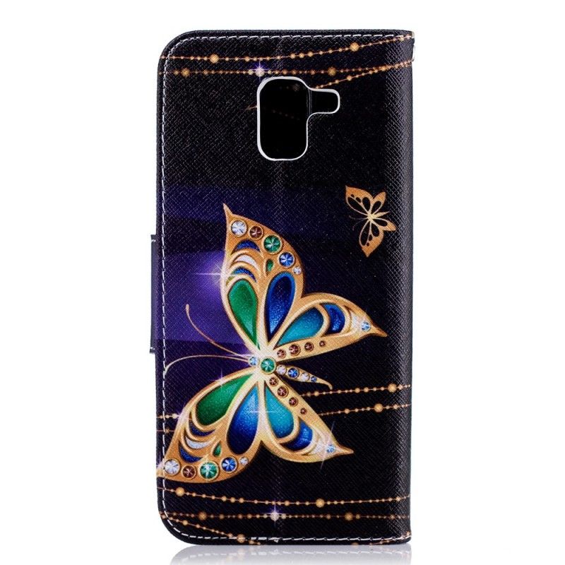 Lederhüllen Samsung Galaxy J6 Magischer Schmetterling
