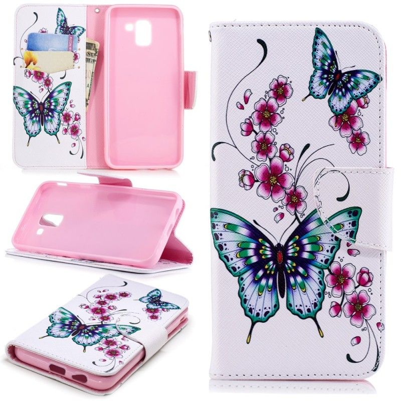 Lederhüllen Samsung Galaxy J6 Wundervolle Schmetterlinge