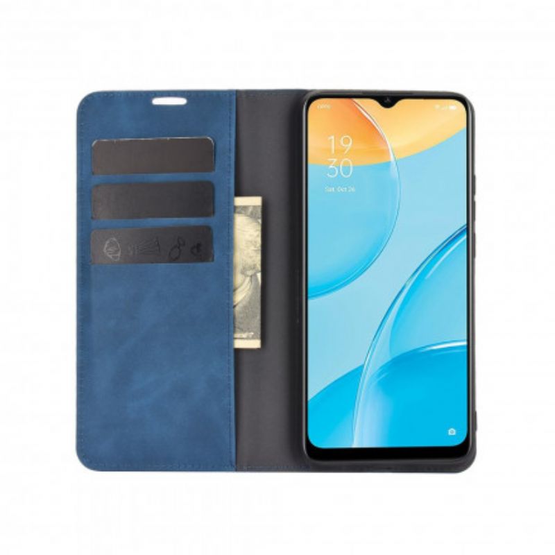 Flip Case Oppo A15 Seidenweicher Ledereffekt