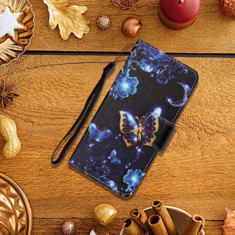 Lederhüllen Oppo A15 Handyhülle Kostbare Tanga-schmetterlinge