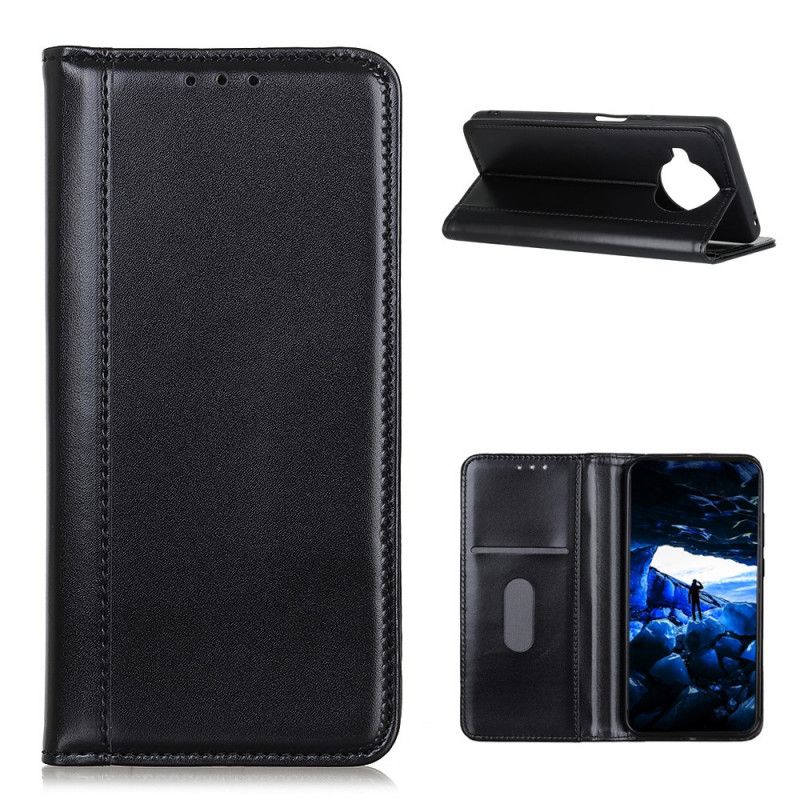 Flip Case Xiaomi Mi 10T Lite 5G / Redmi Note 9 Pro 5G Schwarz Echtes Spaltleder