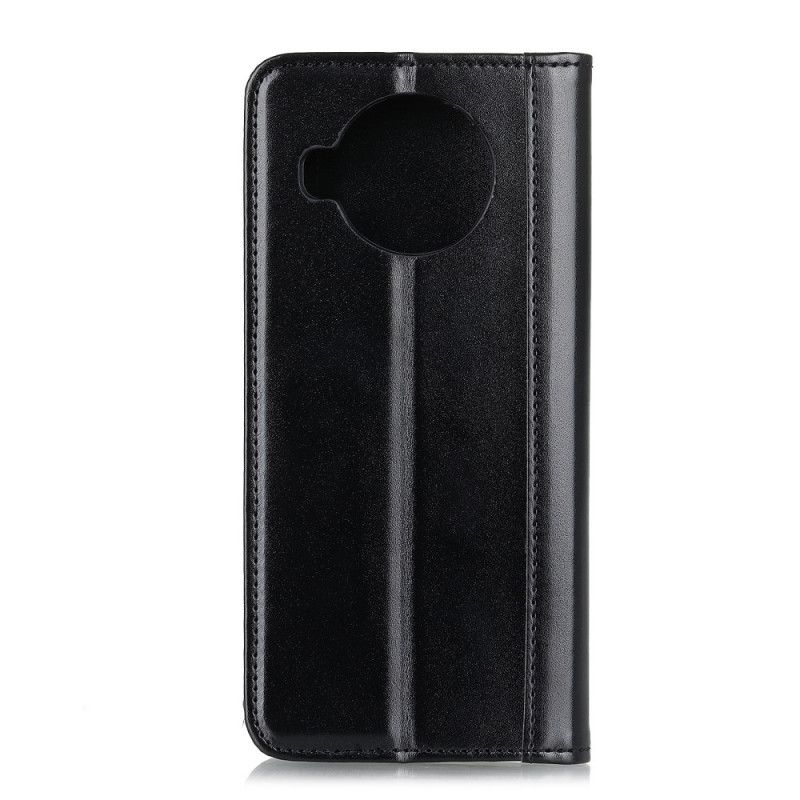 Flip Case Xiaomi Mi 10T Lite 5G / Redmi Note 9 Pro 5G Schwarz Echtes Spaltleder