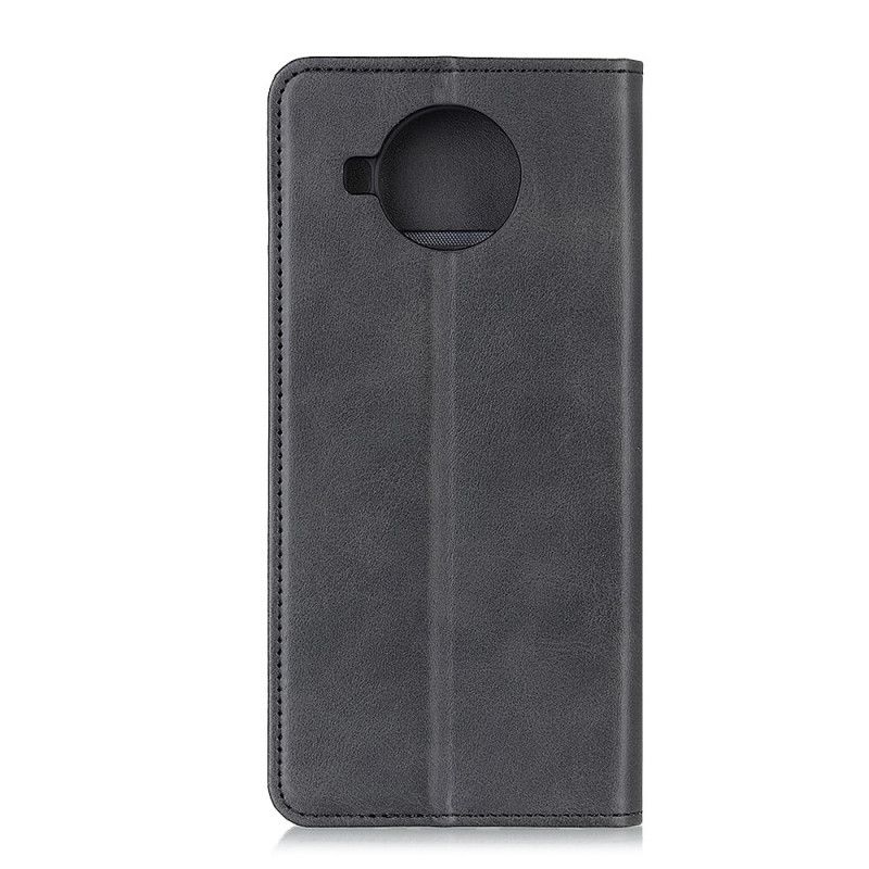 Flip Case Xiaomi Mi 10T Lite 5G / Redmi Note 9 Pro 5G Schwarz Gespaltenes Leder
