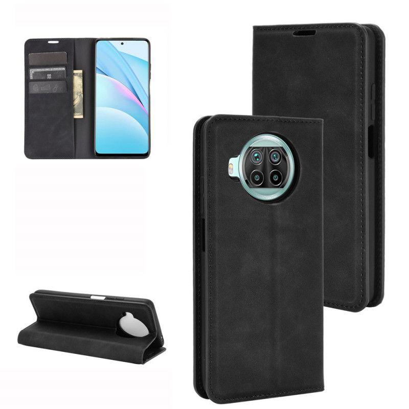 Flip Case Xiaomi Mi 10T Lite 5G / Redmi Note 9 Pro 5G Schwarz Seidenledereffekt