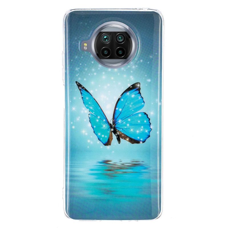 Hülle Für Xiaomi Mi 10T Lite 5G / Redmi Note 9 Pro 5G Neonblauer Schmetterling