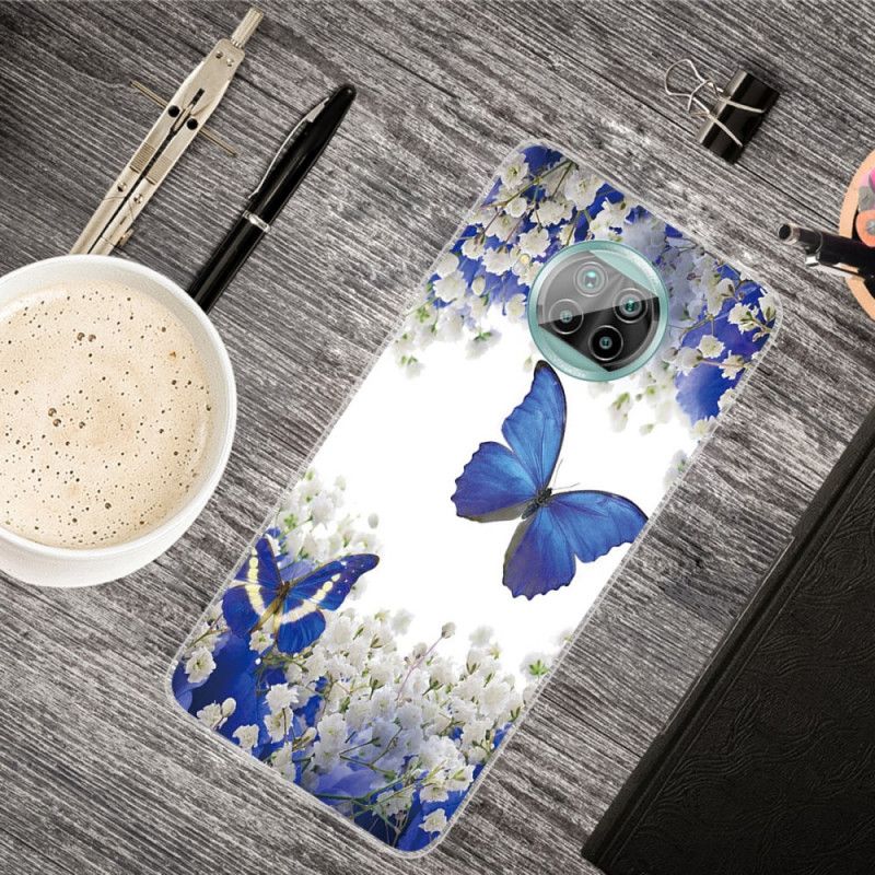 Hülle Xiaomi Mi 10T Lite 5G / Redmi Note 9 Pro 5G Dunkelblau Flug Der Schmetterlinge