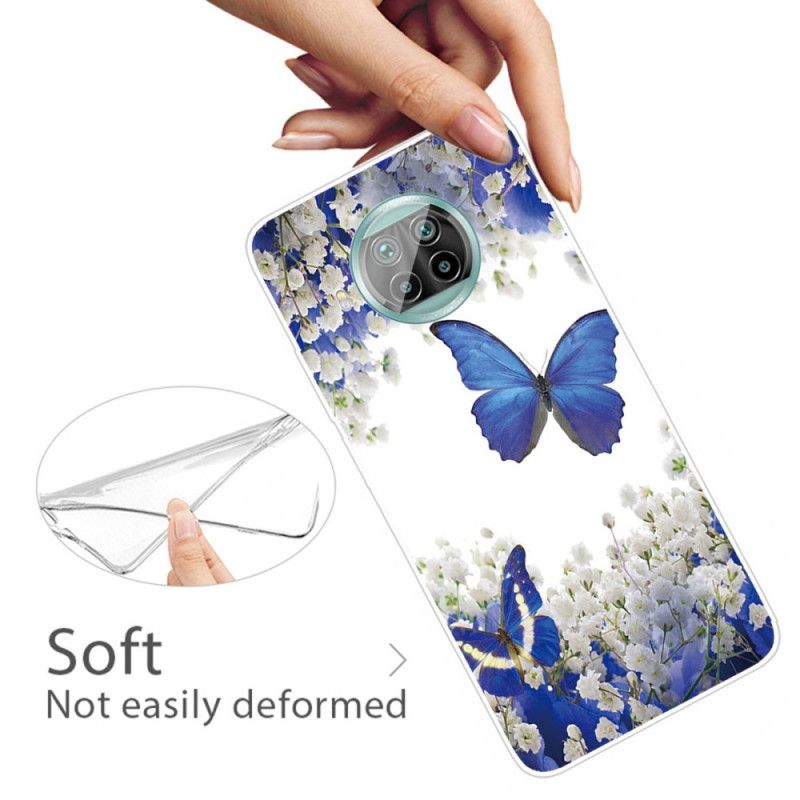 Hülle Xiaomi Mi 10T Lite 5G / Redmi Note 9 Pro 5G Dunkelblau Flug Der Schmetterlinge