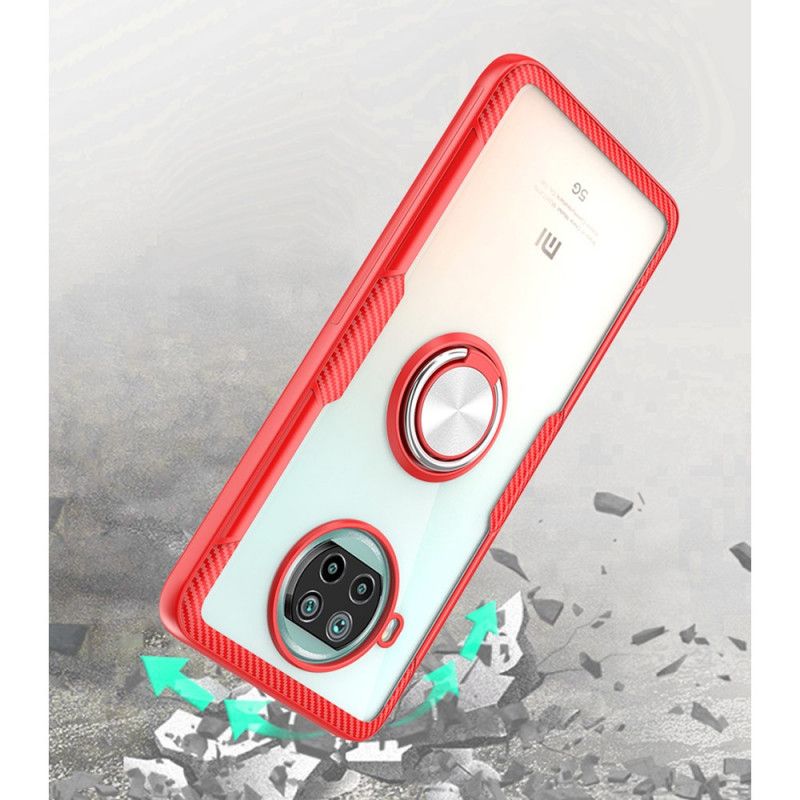 Hülle Xiaomi Mi 10T Lite 5G / Redmi Note 9 Pro 5G Schwarz Ring Und Kohlenstoff