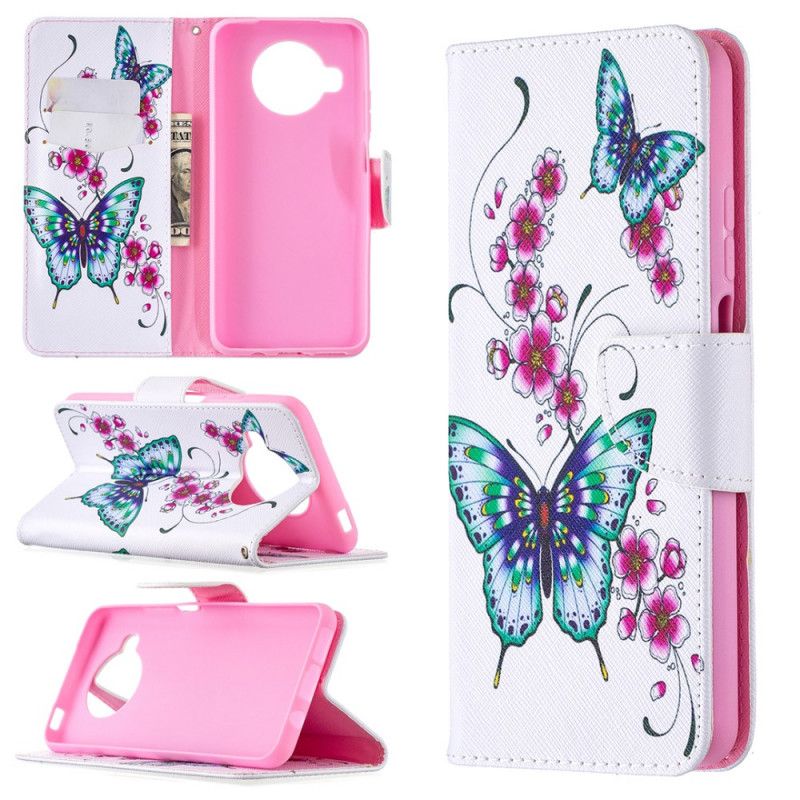 Lederhüllen Xiaomi Mi 10T Lite 5G / Redmi Note 9 Pro 5G Magenta Handyhülle Flug Der Schmetterlinge