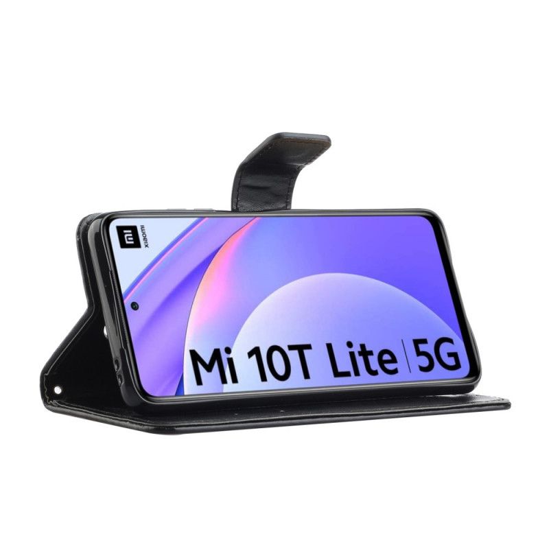 Lederhüllen Xiaomi Mi 10T Lite 5G / Redmi Note 9 Pro 5G Schwarz Handyhülle Asiatische Schmetterlinge