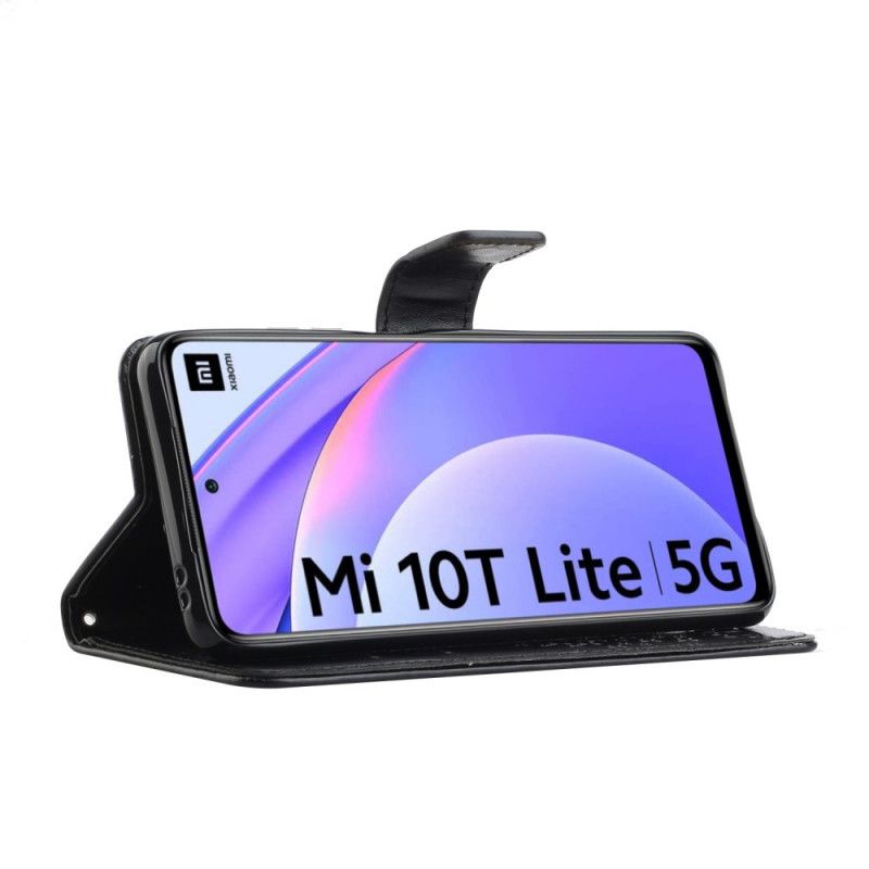 Lederhüllen Xiaomi Mi 10T Lite 5G / Redmi Note 9 Pro 5G Schwarz Handyhülle Baum- Und Tanga-Eulen