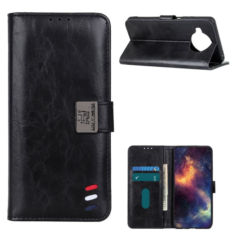 Lederhüllen Xiaomi Mi 10T Lite 5G / Redmi Note 9 Pro 5G Schwarz Handyhülle Vintage Tricolor-Effekt