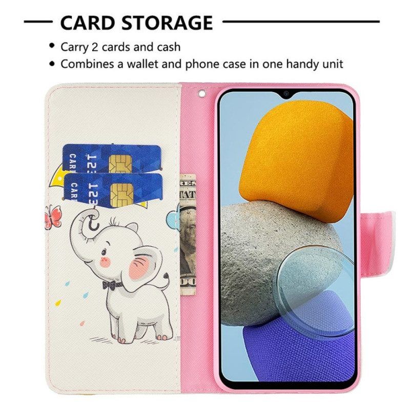 Flip Case Für Samsung Galaxy M23 5G Baby Elefant