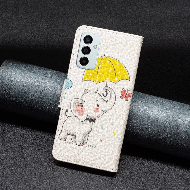 Flip Case Für Samsung Galaxy M23 5G Baby Elefant