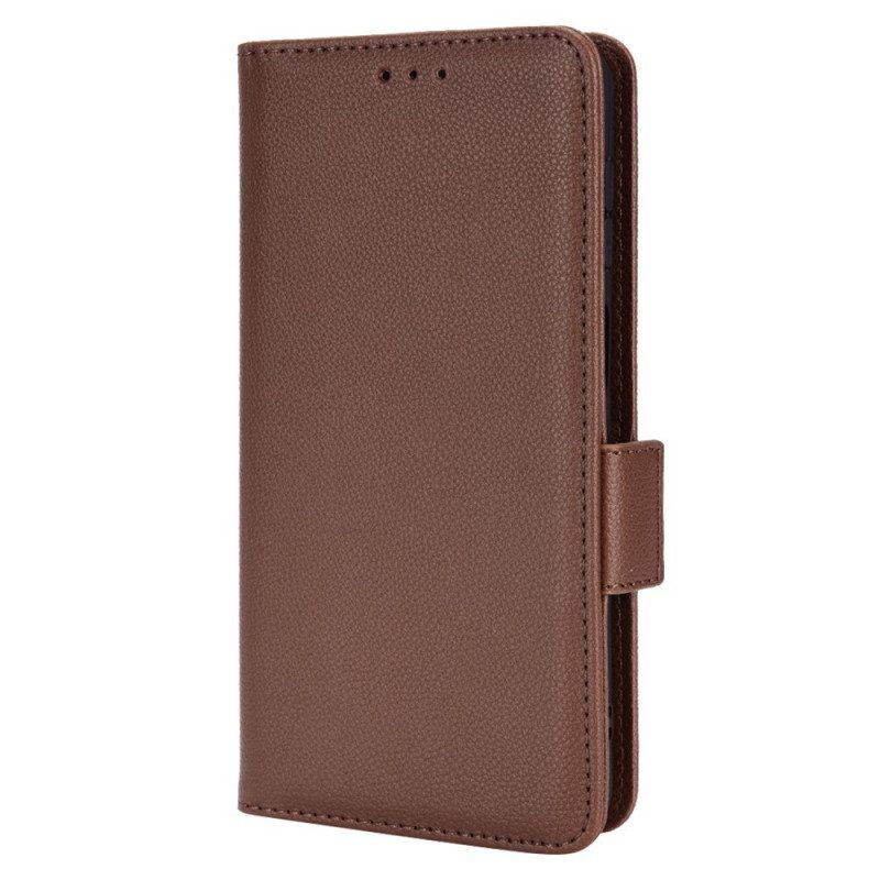 Flip Case Für Samsung Galaxy M23 5G Litschi-leder-stil