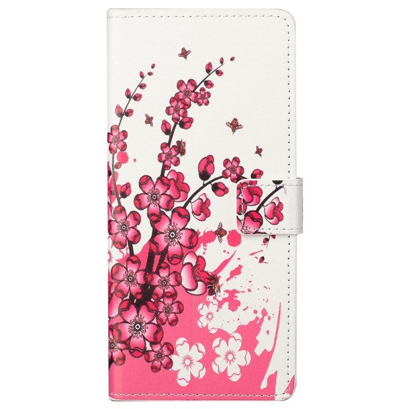 Flip Case Für Samsung Galaxy M23 5G Tropische Blumen