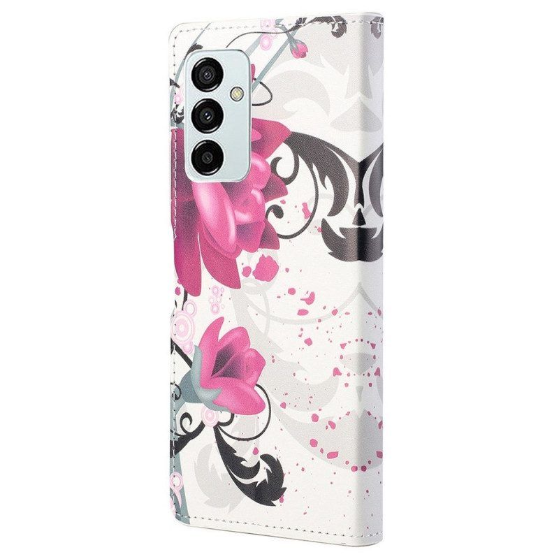 Flip Case Für Samsung Galaxy M23 5G Tropische Blumen