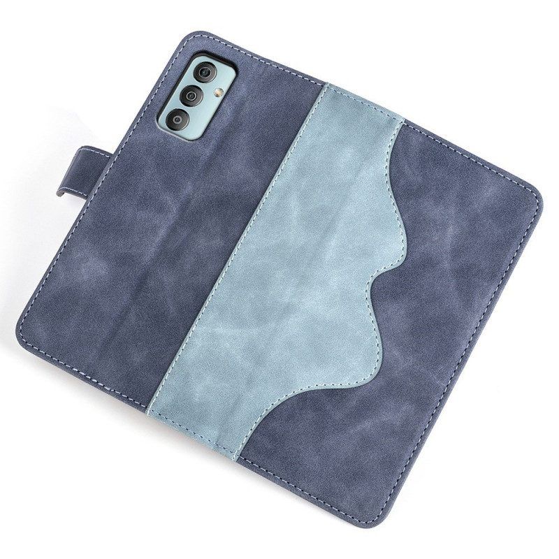 Flip Case Für Samsung Galaxy M23 5G Zweifarbige Kunstlederkunst