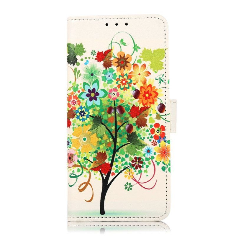 Lederhüllen Für Samsung Galaxy M23 5G Blühender Baum