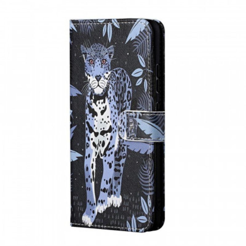 Lederhüllen Für Samsung Galaxy M23 5G Mit Kordel Riemchen-leopard