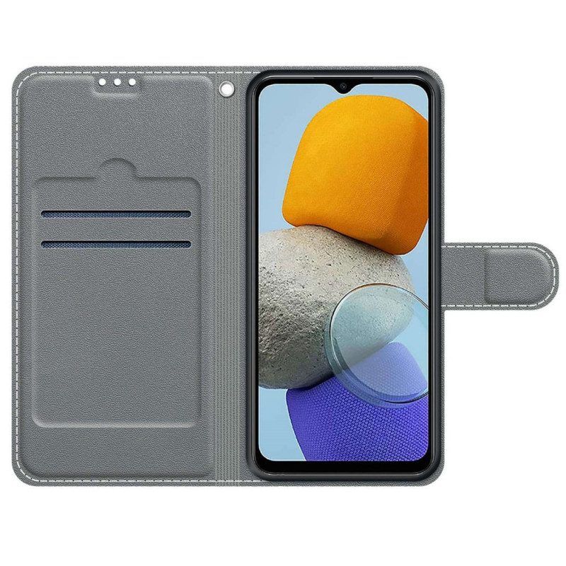 Lederhüllen Für Samsung Galaxy M23 5G Mit Kordel Tanga-katzen-fan