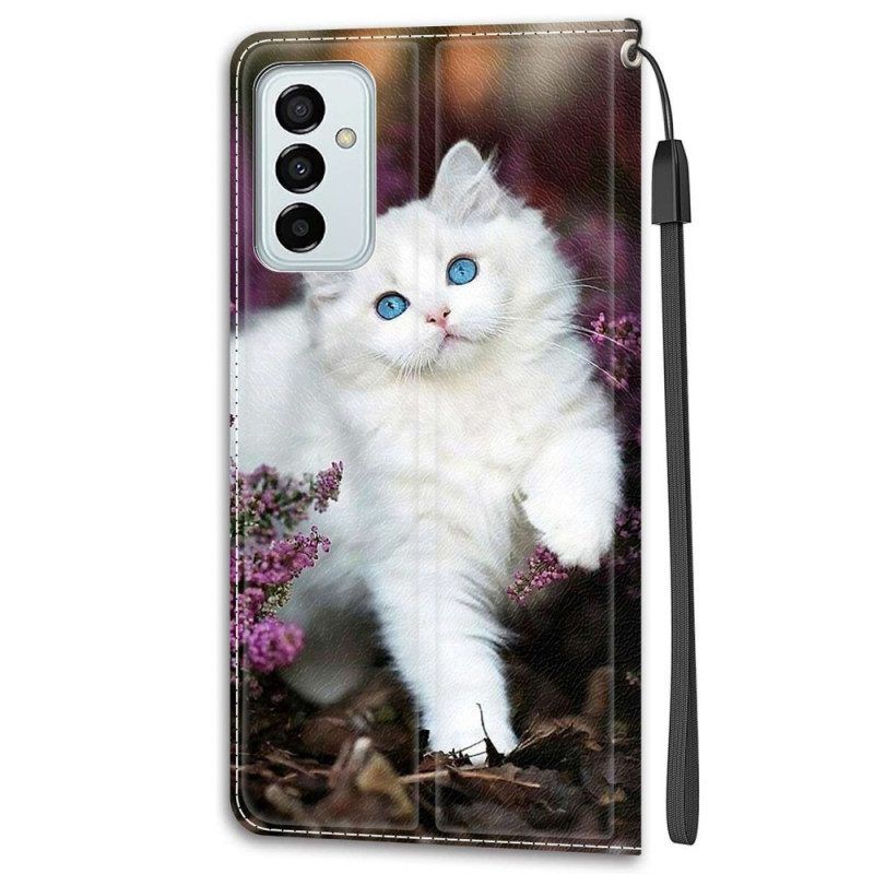 Lederhüllen Für Samsung Galaxy M23 5G Mit Kordel Tanga-katzen-fan