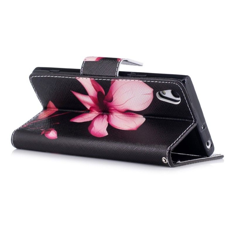 Lederhüllen Sony Xperia XA1 Rosa Blume