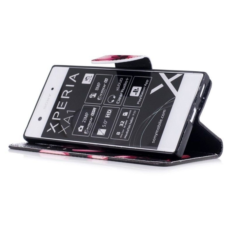 Lederhüllen Sony Xperia XA1 Rosa Blume
