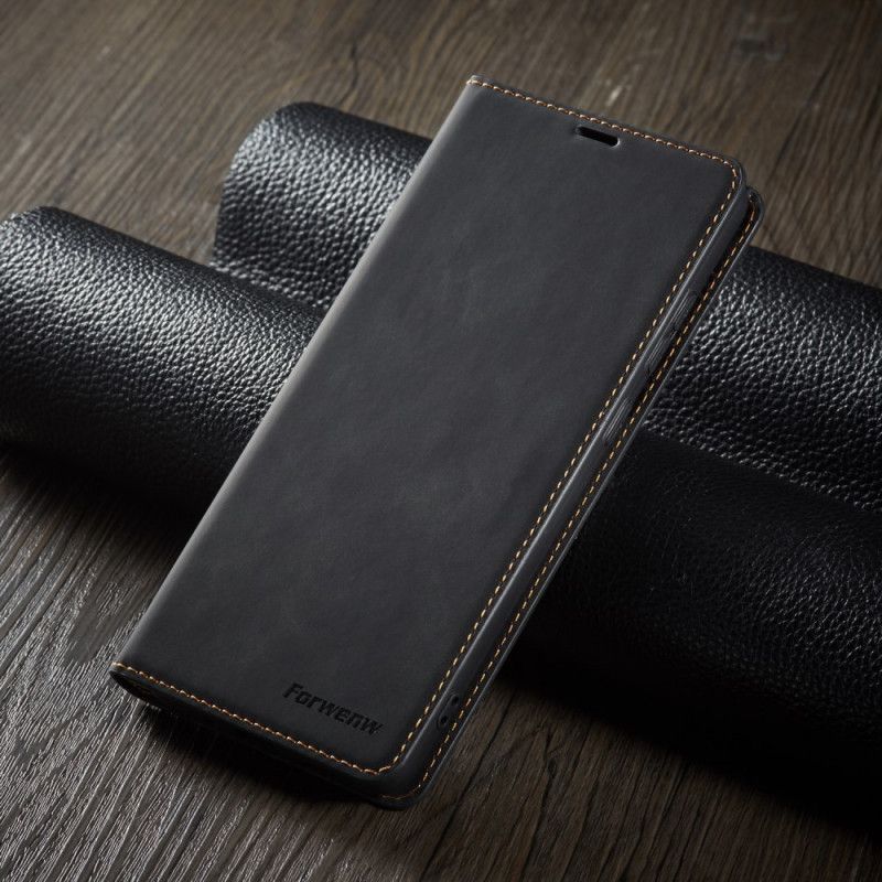 Flip Case Für Samsung Galaxy S10 Lite Schwarz Forwenw Ledereffekt