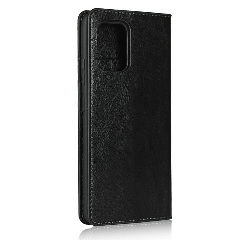 Flip Case Samsung Galaxy S10 Lite Schwarz Echtes Leder
