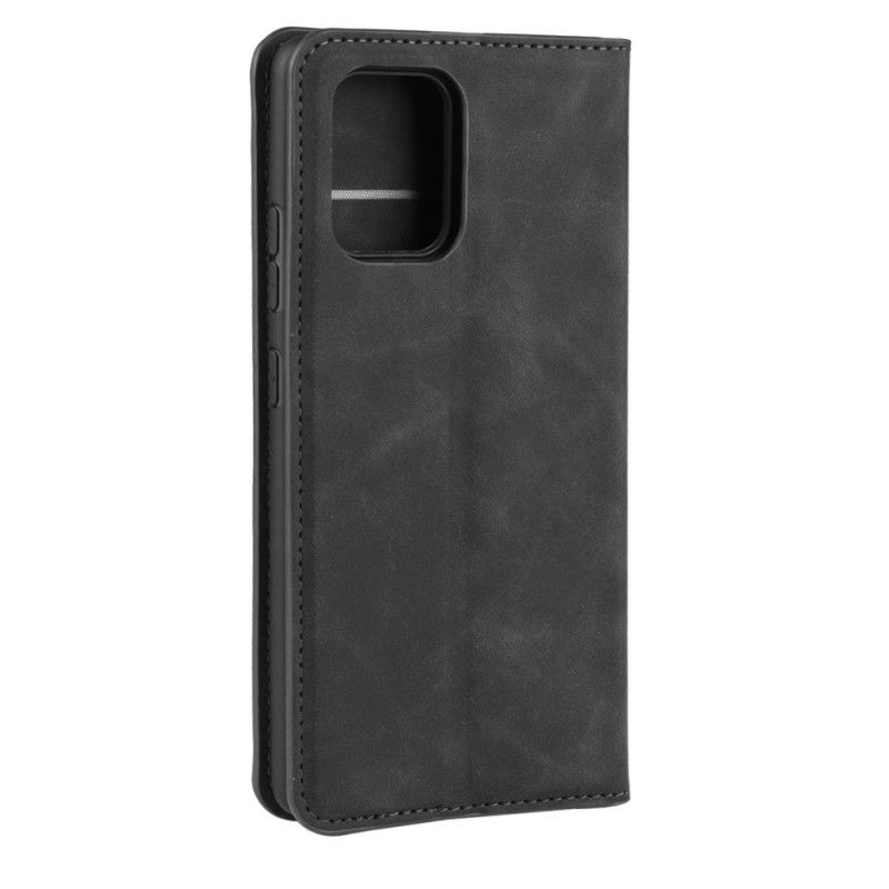 Flip Case Samsung Galaxy S10 Lite Schwarz Weicher Ledereffekt