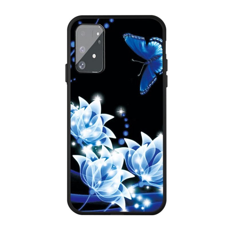 Hülle Für Samsung Galaxy S10 Lite Schmetterling Und Blaue Blüten