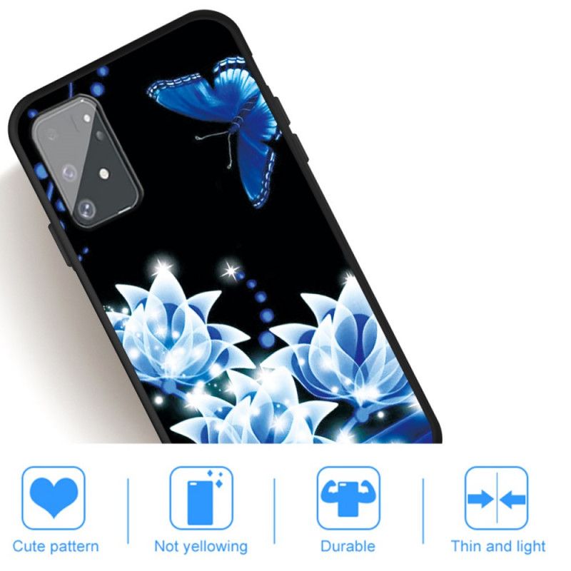 Hülle Für Samsung Galaxy S10 Lite Schmetterling Und Blaue Blüten
