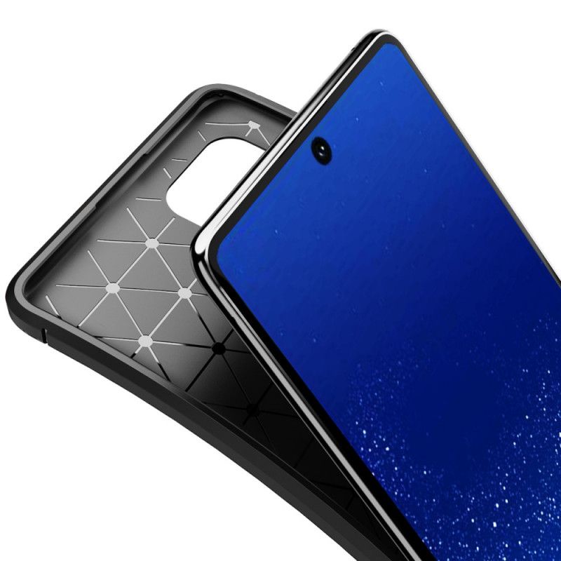 Hülle Für Samsung Galaxy S10 Lite Schwarz Flexible Kohlefasertextur