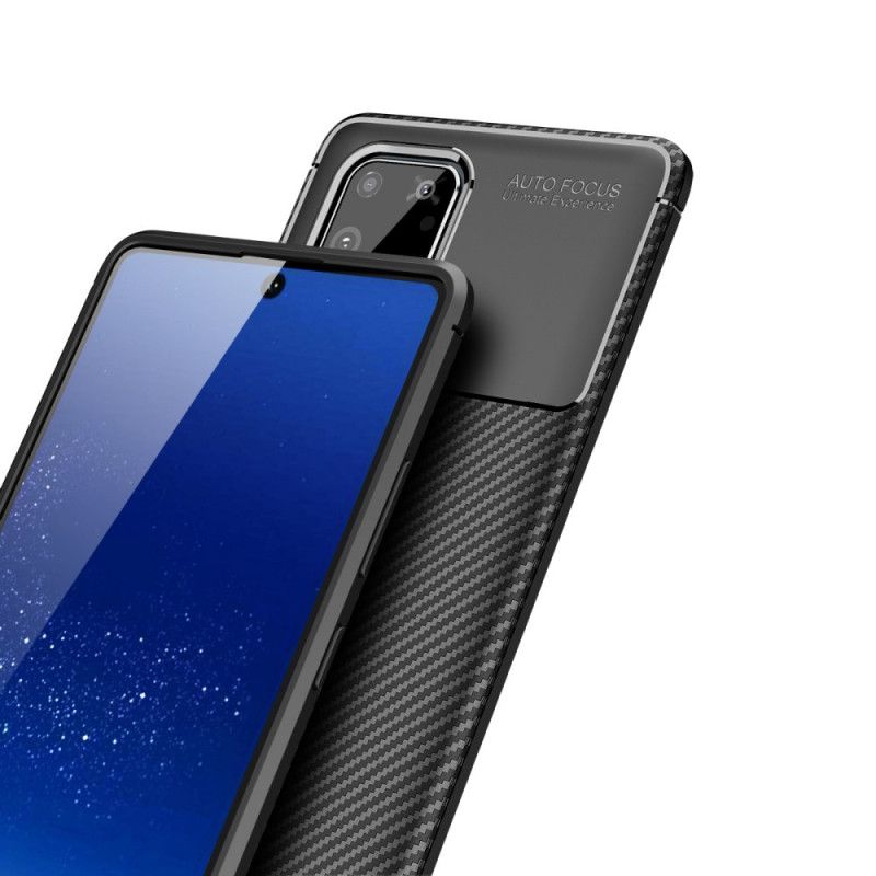 Hülle Für Samsung Galaxy S10 Lite Schwarz Flexible Kohlefasertextur