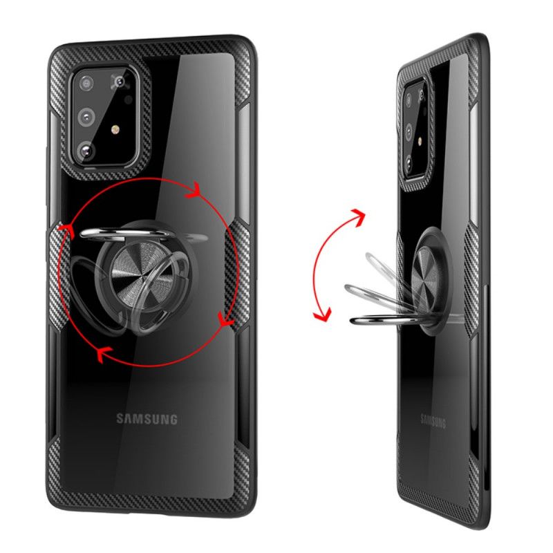 Hülle Für Samsung Galaxy S10 Lite Schwarz Kohlefasermetallring