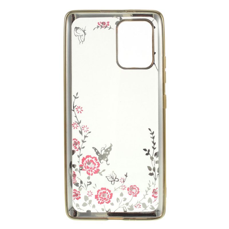 Hülle Samsung Galaxy S10 Lite Gold Metalleffektrand Mit Schmetterlingen