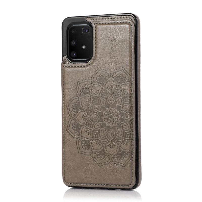 Hülle Samsung Galaxy S10 Lite Grau Mandala-Druckkartenhalter