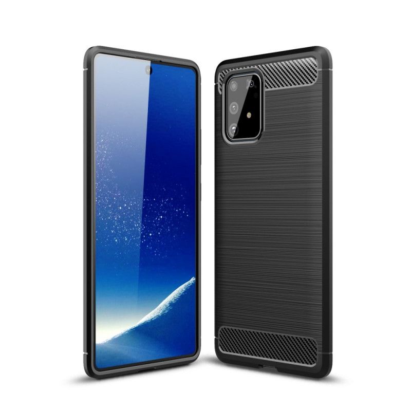 Hülle Samsung Galaxy S10 Lite Schwarz Gebürstete Kohlefaser