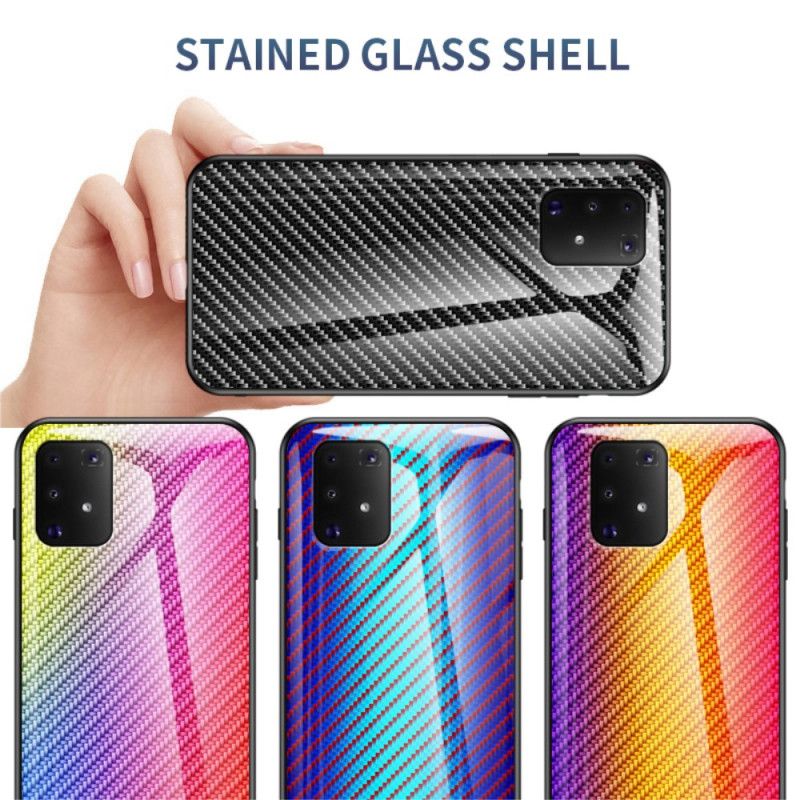 Hülle Samsung Galaxy S10 Lite Schwarz Handyhülle Gehärtetes Kohlefaserglas