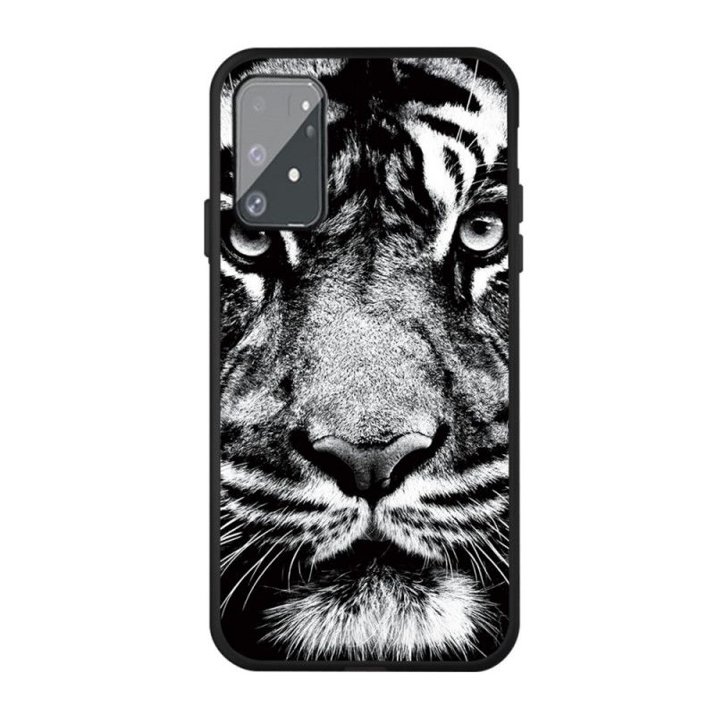 Hülle Samsung Galaxy S10 Lite Schwarzweiss-Tiger