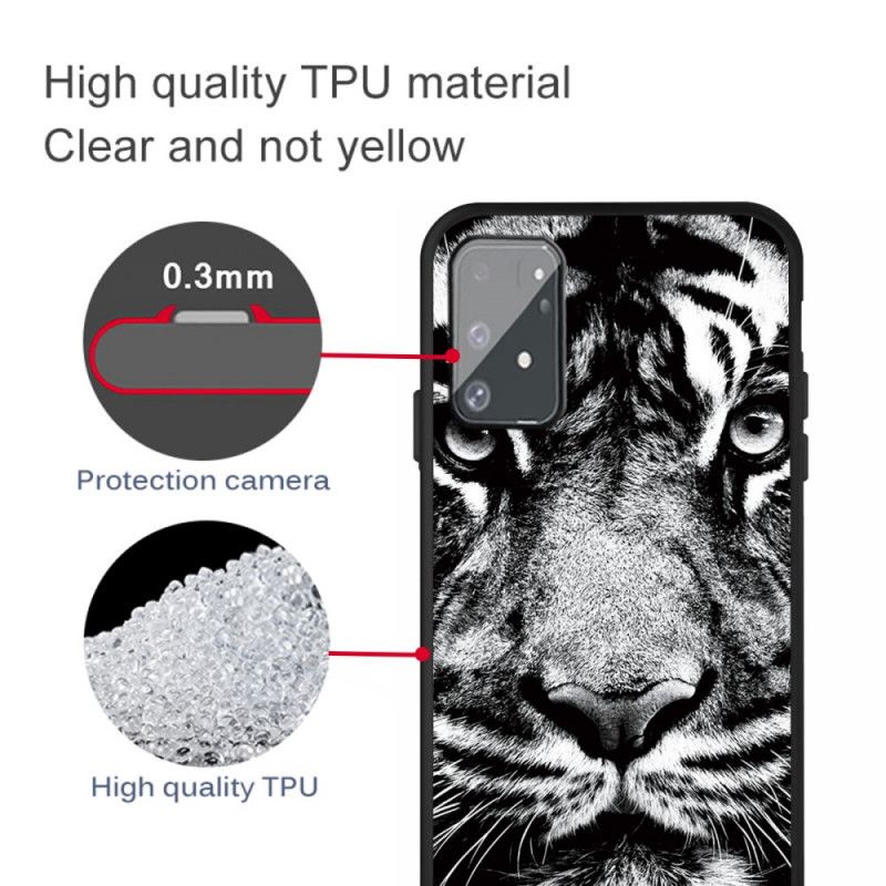 Hülle Samsung Galaxy S10 Lite Schwarzweiss-Tiger